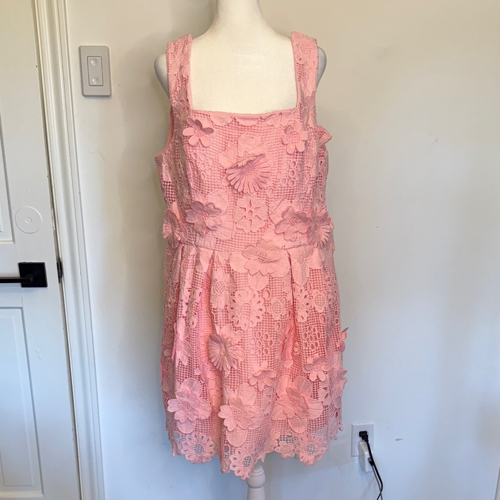 Lilly Pulitzer Coral Floral Lace Mini Dress